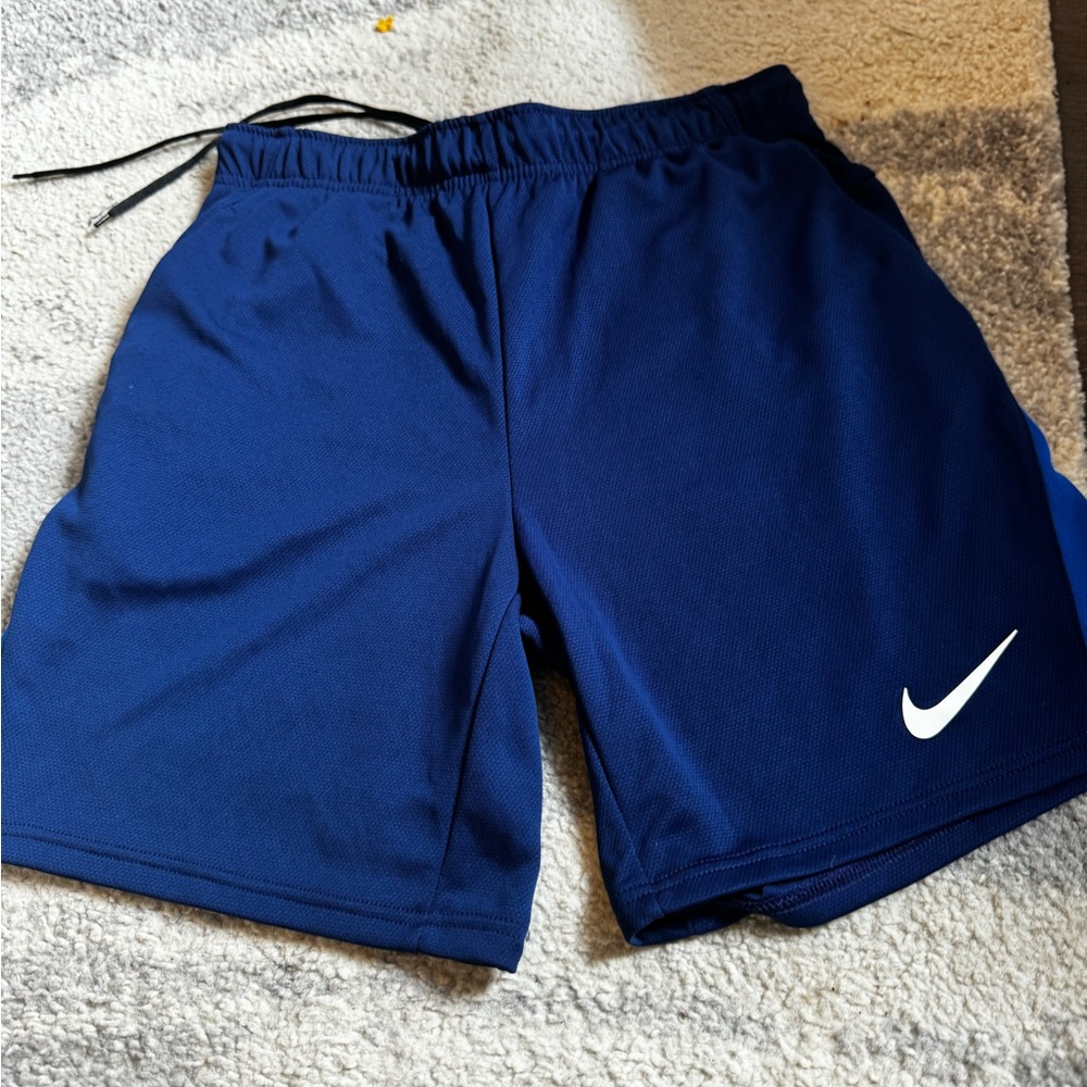 Nike Blue Athletic Shorts Moisture-Wicking Elastic Waistband